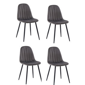 Millhouse Set of 4 Dining Chairs Kitchen Living Chairs Set D2099 Velvet Dune Grey