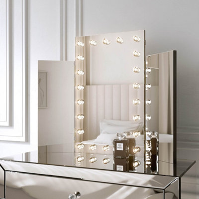 Millie LED Tri-Fold Vanity Desktop Mirror