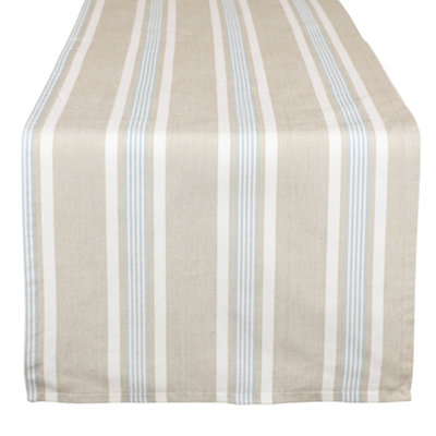 Millstone Blue Stripe Cotton Dining Table Decoration Table Runner Tablecloth