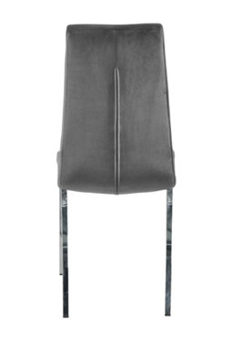 Milo Chair, Grey, Velvet, W43.5xD61xH93cm (Set of 2)
