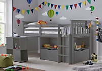 Milo Grey Sleep Station Desk Storage Kids Bed