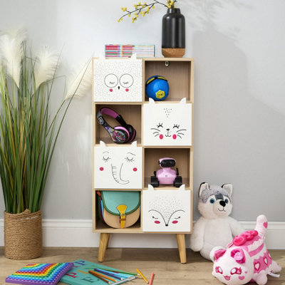 Milo Kids Cube Storage Bookcase with Animal Drawers