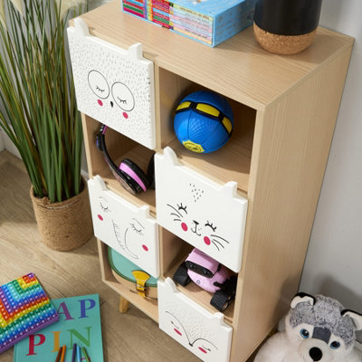 Milo Kids Cube Storage Bookcase with Animal Drawers
