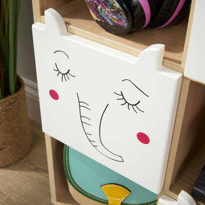 Milo Kids Cube Storage Bookcase with Animal Drawers
