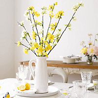 Milton Ceramic Jug - Tall Modern White Vase for Fresh or Artificial Flower Stem Bouquet Arrangements - Measures 30 x 17cm