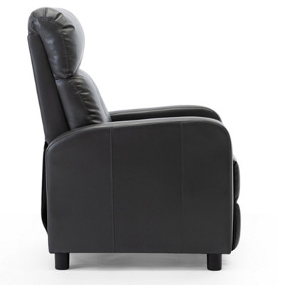 Milton Modern Faux Leather Pushback Recliner Armchair Sofa Compact 