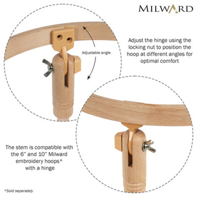 Cadre à Broder En Bois De Hêtre - Support Pour Genou Ou Table - Jusqu'à 30cm (12")