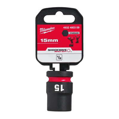 Milwaukee - 1/2"  SHOCKWAVE™ IMPACT DUTY Impact Socket - Standard - 15mm