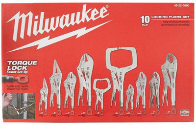 Milwaukee 10Pc Locking Plier Auto Kit Torque Lock Max Tool Strength ...