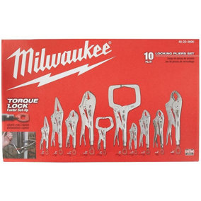 Milwaukee 10Pc Locking Plier Auto Kit Torque Lock Max Tool Strength  Durability