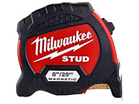 Milwaukee 4932471629 STUD II Magnetic Tape Measure 8m / 26ft Blade Width 33mm