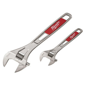 Milwaukee Hand Tools 48227400 Adjustable Wrench Twin Pack 150mm (6in) & 250mm (10in) MHT48227400