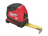 Milwaukee Hand Tools 4932459593 Pro Compact Tape Measure 5m (Width 25mm) (Metric Only) MHT932459593