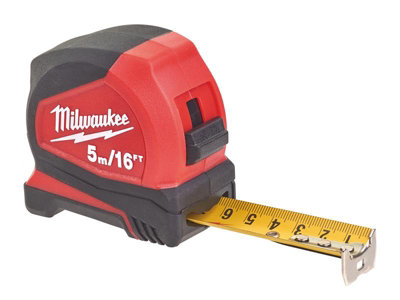 Milwaukee Hand Tools 4932459595 Pro Compact Tape Measure 5m/16ft (Width 25mm) MHT932459595
