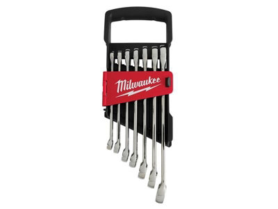 Milwaukee Hand Tools - MAX BITE™ Ratcheting Metric Combination Spanner Set, 7 Piece