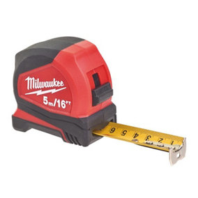 Milwaukee Hand Tools - Pro Compact Tape Measure 5m/16ft (Width 25mm)