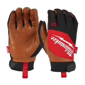Milwaukee Hybrid Leather Work Gloves Reinforced Palm Size 7 Small 4932479726