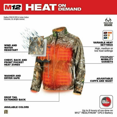 Milwaukee M12 Heated Jacket Kit Realtree Camo L (Usa Charger)