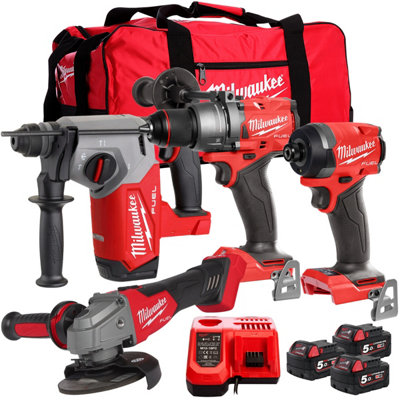 Milwaukee M18 FPP4Z 503B 18V 4 Piece Power Tool Kit With 3 x 5.0Ah