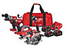 Milwaukee M18 FPP5L2-503B 18V Fuel 5 Piece Kit With 3 x 5.0Ah Batteries Charger In Bag 4933479904