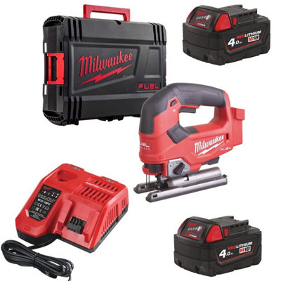 Milwaukee M18FJS FUEL Brushless Jigsaw 18V X2 4AH M18B4 Battery