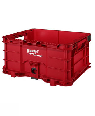 Milwaukee Packout Crate Tool Box Storage Stackable Red Edition