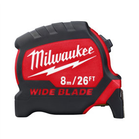 Milwaukee - Premium Wide Blade Tape Measure 8m/26ft