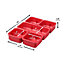 Milwaukee Red Packout Low Profile Organizer With 10 Removable Bins With Dividers