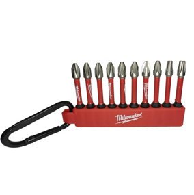 Milwaukee - Shockwave Impact Duty Screwdriver Bit Carabiner Set 10 piece - 4932492939