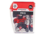 Milwaukee SHOCKWAVE Tic Tac PZ2 x 25mm Impact Screwdriver Bits x25 4932472041
