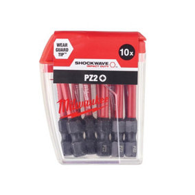 Milwaukee SHOCKWAVE Tic Tac PZ2 x 50mm Impact Screwdriver Bits x10 4932472050