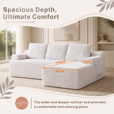MIMO Modular Chaise Sofa Set with Storage, Corduroy Fabric