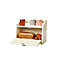 Minack Buttermilk / Cream Wooden Bread Bin, Worktop Storage Box with Shelf