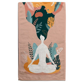 mindfulness, meditation and yoga Woman (Bath Towel) / Default Title