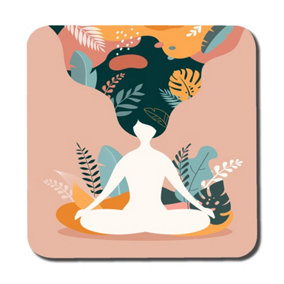 mindfulness, meditation and yoga Woman (Coaster) / Default Title