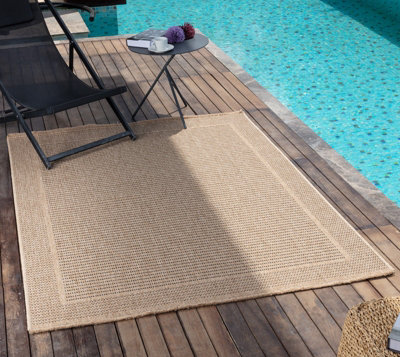MINDY In- & Outdoor Cottage Jute-Look Beige Area Rug 160 x 213 cm