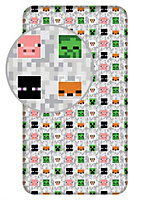 Minecraft Adventure 100% Cotton Single Fitted Sheet