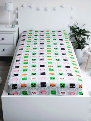 Minecraft Adventure 100 Cotton Single Fitted Sheet