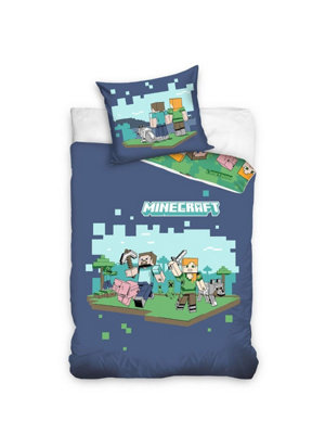 Minecraft Block Single Duvet Cover and Pillowcase Set - European Size