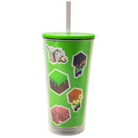 Minecraft Childrens/Kids Personalised Travel Cup Green (One Size)