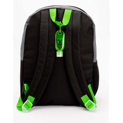 Minecraft Childrens Kids Time To Mine Backpack Set Black Green One Size