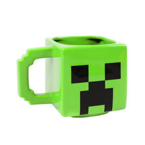 Minecraft Face Creeper Mug and Coaster Set Green (One Size)