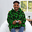 Minecraft Face Oversized Hoodie Blanket, Black - Adults