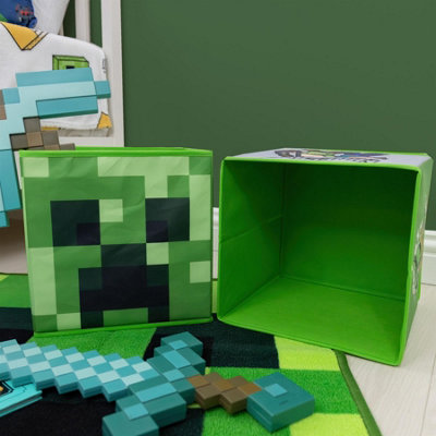 Minecraft Storage Box 2 Pack Foldable Space Saving Clothing Toy Tidy Organiser