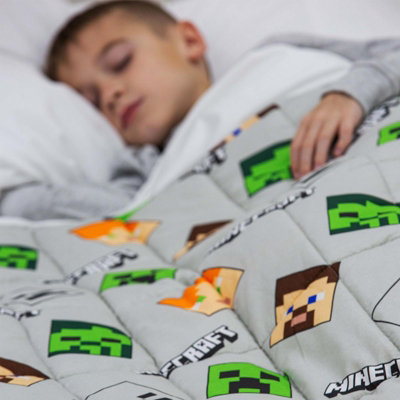 Minecraft Weighted Blanket Kids Childrens 110 x 170cm 3kg DIY at B&Q