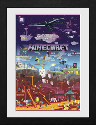 Retailer Minecraft Collector's Item Poster w/golden frame