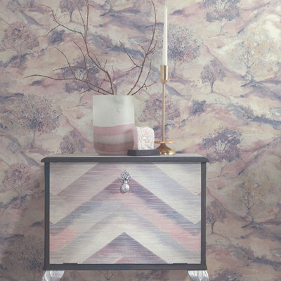 Minerals Ascadia Dusky Pink / Navy Wallpaper Holden 35733