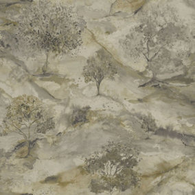 Minerals Ascadia Gold / Charcoal Wallpaper Holden 35732