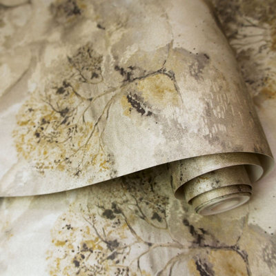 Gold and Silver on Charcoal Wallpaper