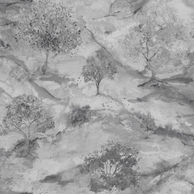 Minerals Ascadia Grey / Silver Wallpaper Holden 35730